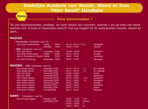 Stedelijke Academie voor Muziek, Woord en Dans