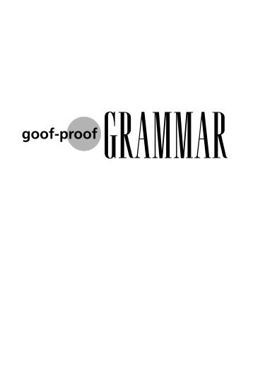 Goof-Proof Grammar - ESL Teachers Board