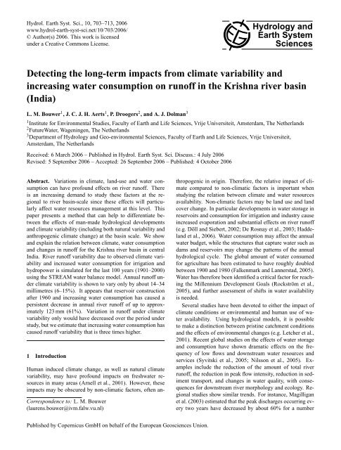 Detecting the long-term impacts from climate variability and ... - HAL
