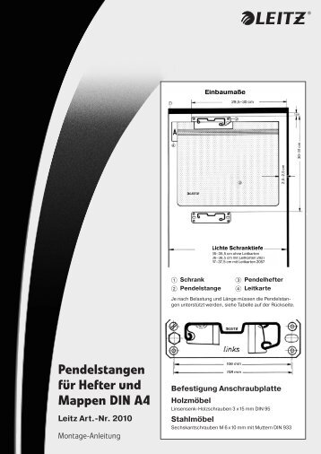 Pendelstangen für Hefter und Mappen DIN A4 Leitz ... - advo-discount