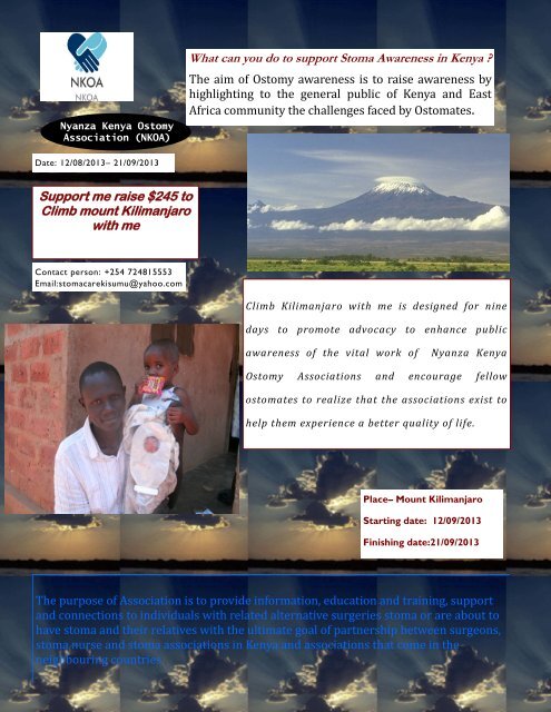 Support me raise $245 to Climb mount Kilimanjaro ... - Global Hand