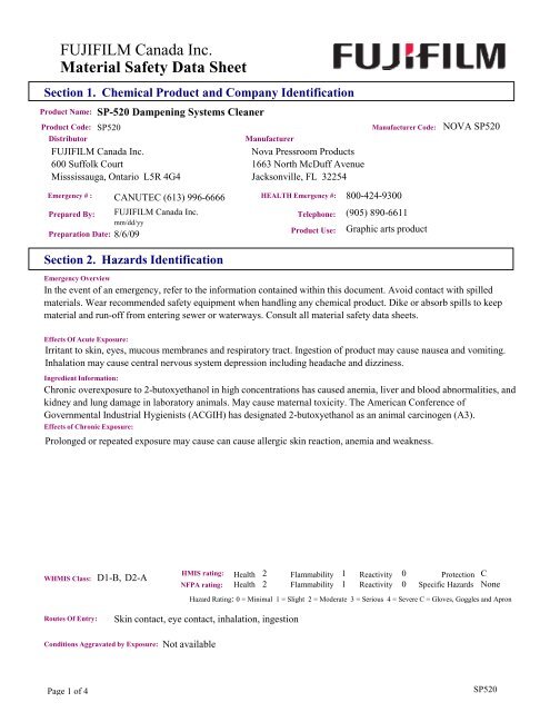 SP-520 Dampening Systems Cleaner SP520 - Fujifilm Canada