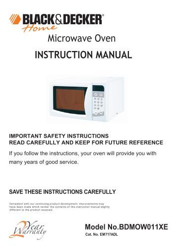 Black And Decker Microwave Bmo700s Manual Black And Decker Microwave Bmo700s Manual