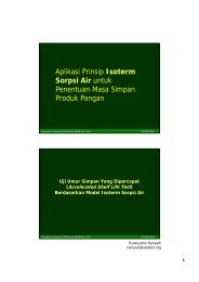 Aplikasi Prinsip Isoterm Aplikasi Prinsip Isoterm Sorpsi Air untuk ...