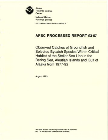 errata notice - Alaska Fisheries Science Center