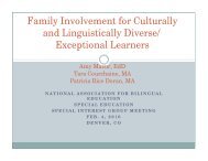 Family Involvement for Culturally & Linguistically Diverse ...