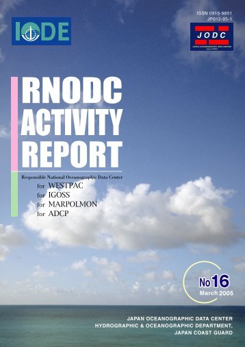 RNODC Activity Report No.16 - Japan Oceanographic Data Center