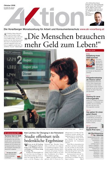 „Die Menschen brauchen mehr Geld zum Leben!“ - AK - Vorarlberg