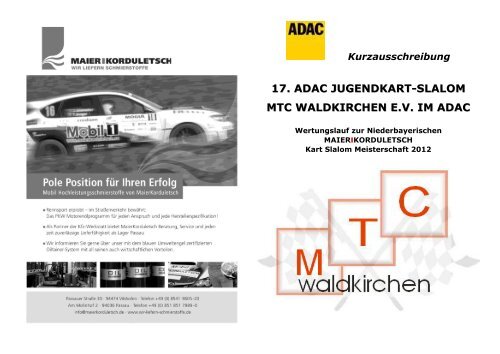 17. ADAC JUGENDKART-SLALOM MTC WALDKIRCHEN E.V. IM ...