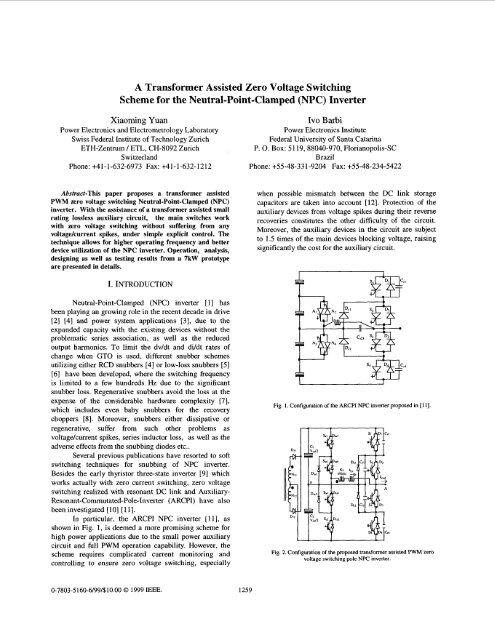 A Transformer Assisted Zero Voltage Switching Scheme ... - Ivo Barbi