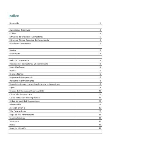 GuÃ­a del deporte - Juegos Panamericanos de Guadalajara. - XVI ...