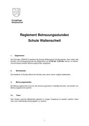 Reglement Betreuungsstunden Schule Waltenschwil