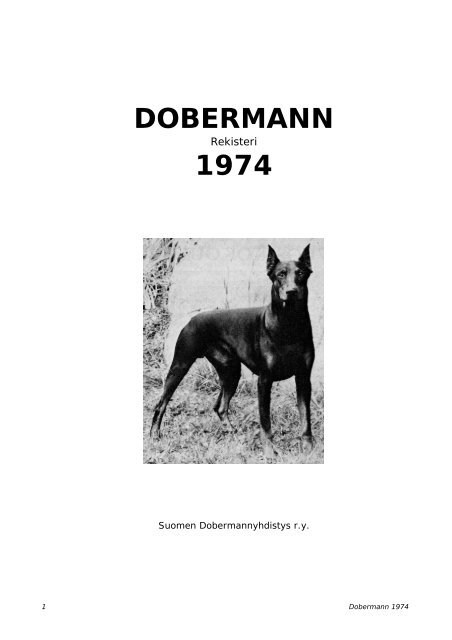 Rekisteri 1974 - Suomen Dobermannyhdistys