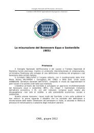 La misurazione del Benessere Equo e Sostenibile (BES) - Cnel