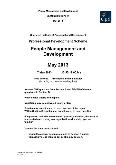 People Management and Development May 2013 - CIPD