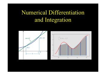 Numerical Differentiation and Integration