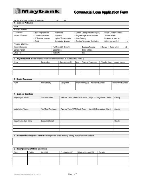 Download the Mortgage Loan application form - Maybank