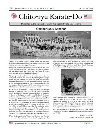 spring 2007 - United States Chito-ryu Karate Federation