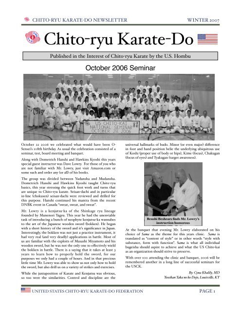 spring 2007 - United States Chito-ryu Karate Federation