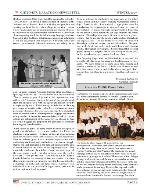 spring 2007 - United States Chito-ryu Karate Federation