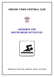 Arklow Town FC - Guidance for Water Based Activities