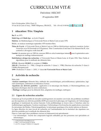 CURRICULUM VITÆ - Université Pierre et Marie CURIE