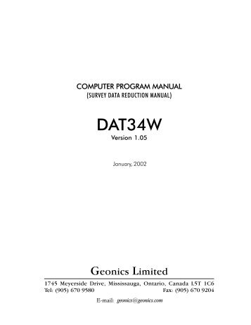 DAT34W - Geonics Limited
