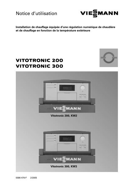 VITOTRONIC 200 VITOTRONIC 300 Notice d'utilisation - Viessmann
