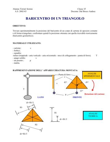 Baricentro del triangolo - Popolis