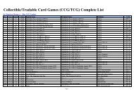 (CCG/TCG) Complete List - A Place for Collectors