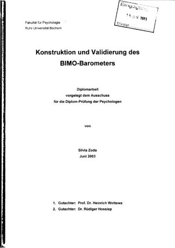 Konstruktion und Validierung des BIMO-Barometers