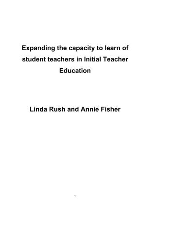 Expanding the capacity to learn of student teachers in ... - ESCalate