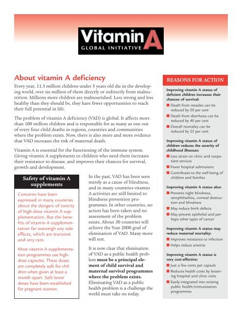 Vitamin A Global Initiative - A2Z: The USAID Micronutrient and Child ...