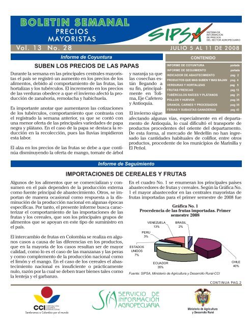 BOLETIN SEMANAL - Agronet