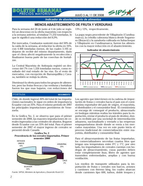 BOLETIN SEMANAL - Agronet