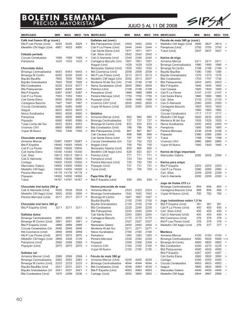 BOLETIN SEMANAL - Agronet