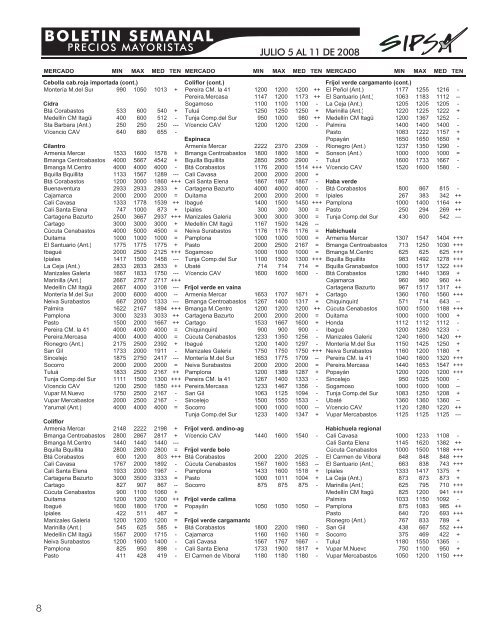 BOLETIN SEMANAL - Agronet