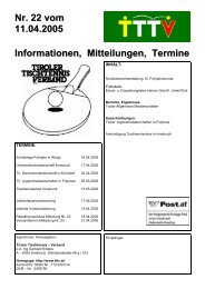 Nr.22 vom 11.04.2005 - Tiroler Tischtennis-Verband - - TTTV