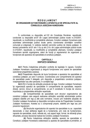Regulamentul de organizare si functionare al aparatului de ...