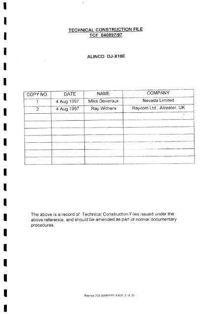 technical construction file tcf 040897197 alinco dj~x1oe copy no ...