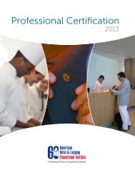 Certification Catalog - American Hotel & Lodging Educational Institute