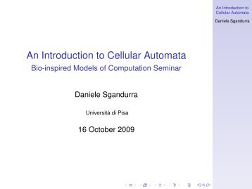 An Introduction to Cellular Automata - Istituto di Informatica e ...