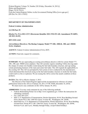 [Federal Register Volume 76, Number 242 (Friday ... - Aviation Week