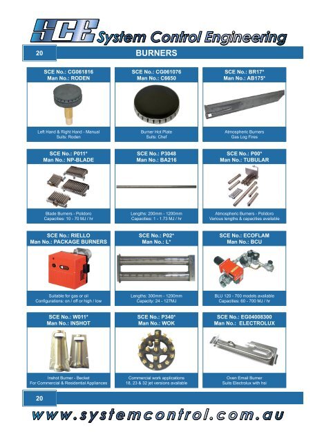 Commercial Gas Catalogue - System Control Engineering