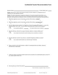 Confidential Teacher Recommendation Form - Concordia ...