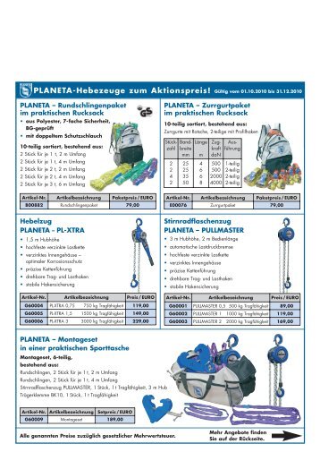 Hebelzug PLANETA – PL-XTRA Stirnradflaschenzug PLANETA ...