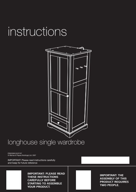 Longhouse Single Wardrobe - Mamas & Papas