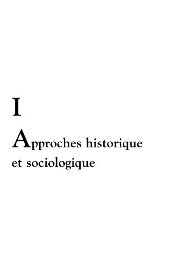 Approches historique et sociologique - Lara