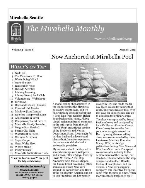 The Mirabella Monthly - Resident Interactive