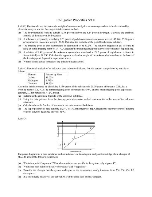 Colligative Properties Set II